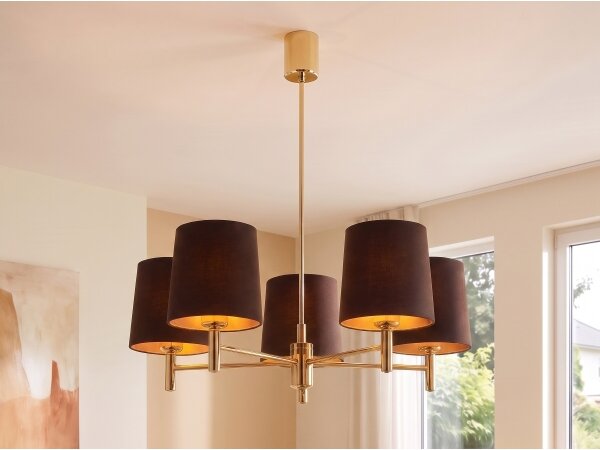 Brilagi - Lampadario con asta MONTE 5xE27/60W/230V marrone/oro
