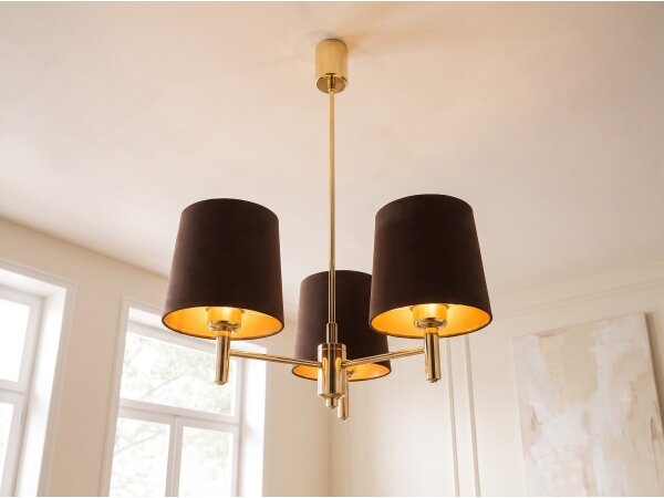 Brilagi - Lampadario su asta MONTE 3xE27/60W/230V marrone/oro