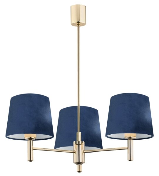 Brilagi - Lampadario con asta MONTE 3xE27/60W/230V blu/oro