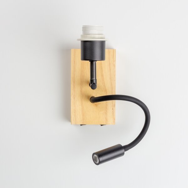 Brilagi - Lampada LED Flex BOBO WOOD 1xE27/25W/230V + LED/3W rovere/nero/beige/puntinato