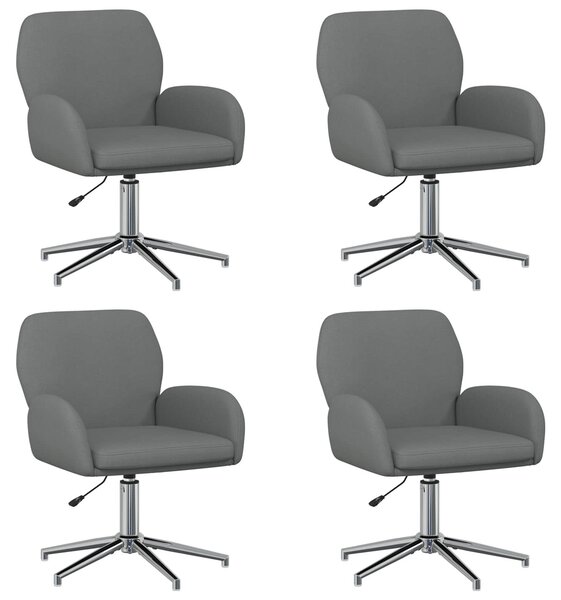 VidaXL Sedie girevoli, confezione da 4, 54 x 58 x 90 cm, grigio scuro, rivestite in tessuto