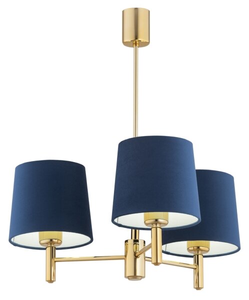 Brilagi - Lampadario con asta MONTE 3xE27/60W/230V blu/oro