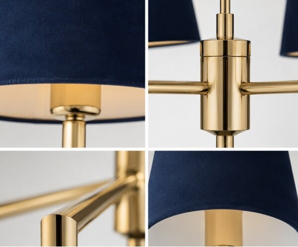Brilagi - Lampadario con asta MONTE 3xE27/60W/230V blu/oro