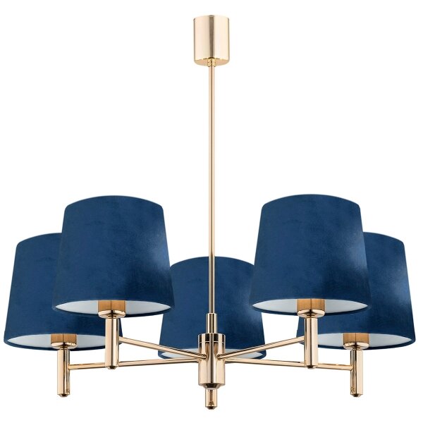 Brilagi - Lampadario a stelo MONTE 5xE27/60W/230V blu/oro
