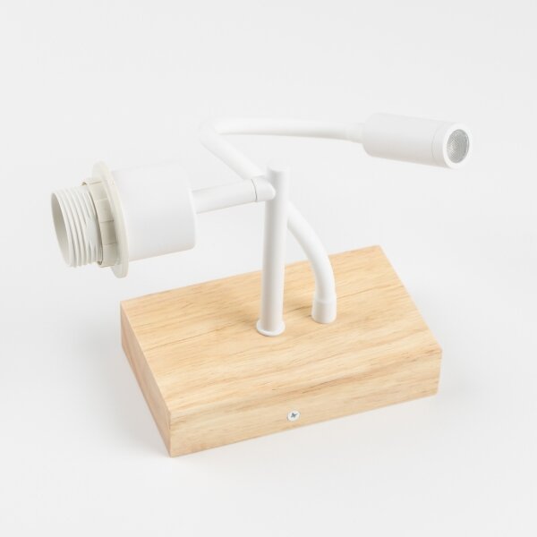 Brilagi - Lampada LED Flex BOBO WOOD 1xE27/25W/230V + LED/3W rovere/bianco/beige/a pois