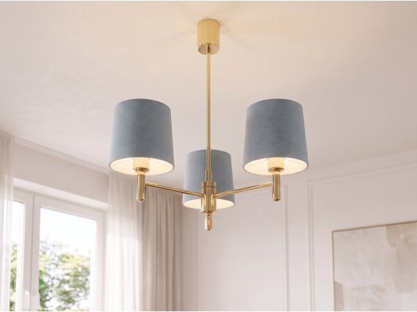 Brilagi - Lampadario a stelo MONTE 3xE27/60W/230V blu/oro