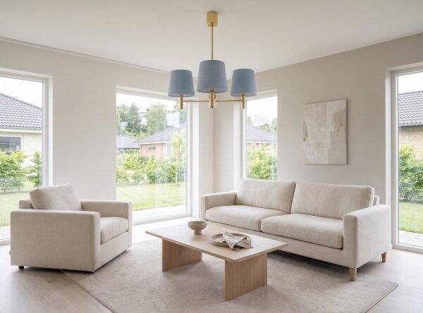 Brilagi - Lampadario a stelo MONTE 3xE27/60W/230V blu/oro