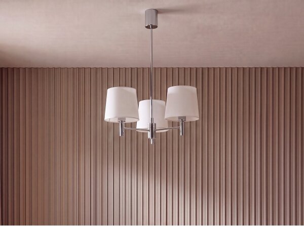 Brilagi - Lampadario a stelo MONTE 3xE27/60W/230V crema/cromo lucido