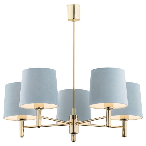 Brilagi - Lampadario su asta MONTE 5xE27/60W/230V blu/oro