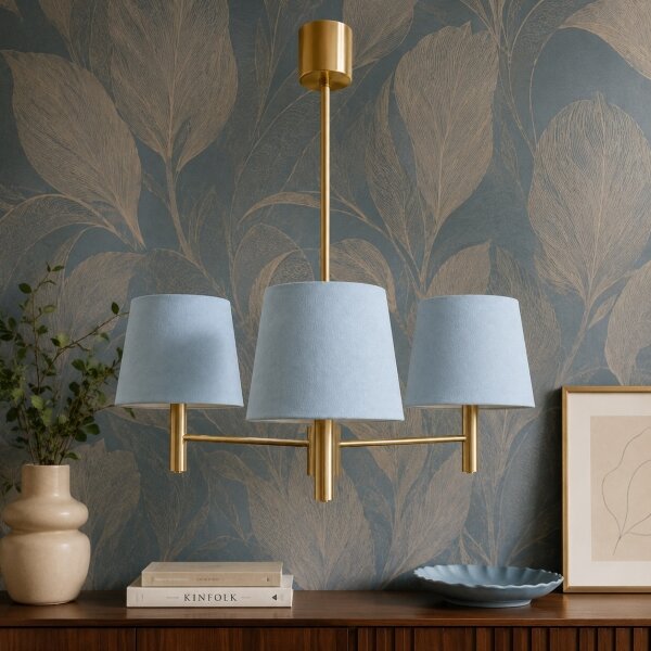 Brilagi - Lampadario a stelo MONTE 3xE27/60W/230V blu/oro