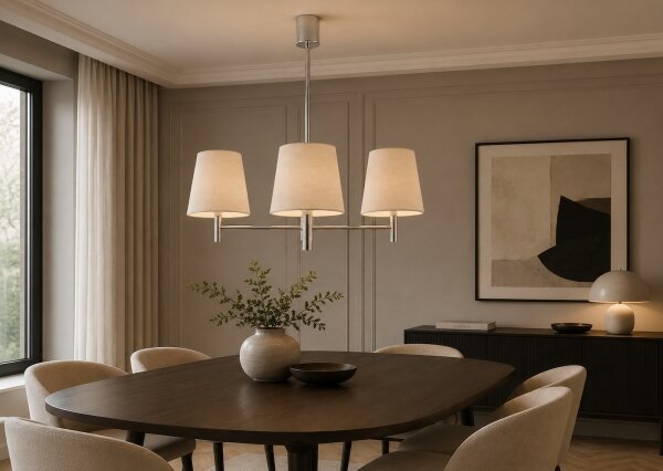 Brilagi - Lampadario a stelo MONTE 3xE27/60W/230V crema/cromo lucido