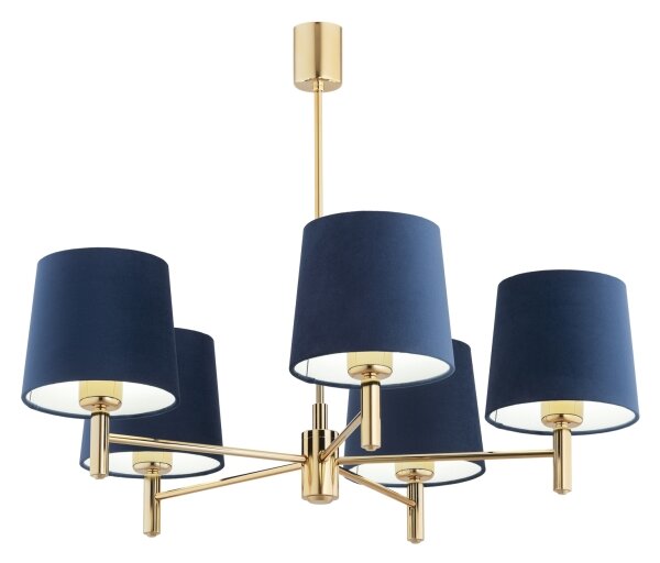 Brilagi - Lampadario a stelo MONTE 5xE27/60W/230V blu/oro
