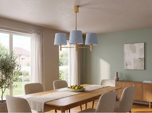 Brilagi - Lampadario a stelo MONTE 3xE27/60W/230V blu/oro