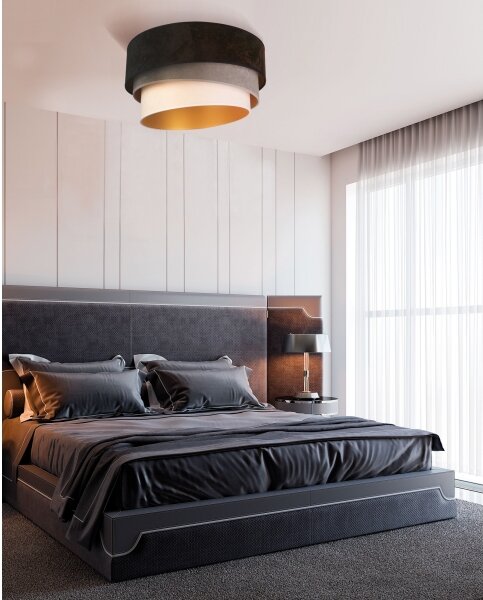 Duolla - Plafoniera DEVON 1xE27/40W/230V diametro 45 cm nero/grigio/beige