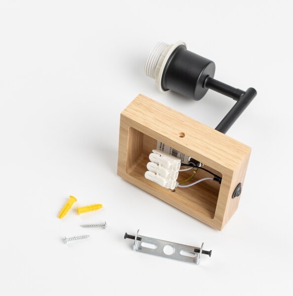 Brilagi - Lampada da parete BOBO WOOD 1xE27/25W/230V rovere/nero/bianco/verde/giungla
