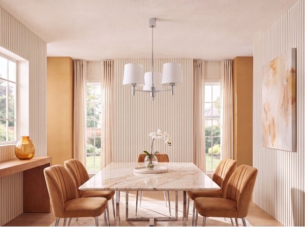 Brilagi - Lampadario a stelo MONTE 3xE27/60W/230V crema/cromo lucido