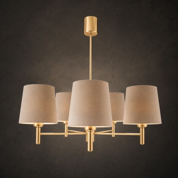 Brilagi - Lampadario a stelo MONTE 5xE27/60W/230V beige/oro