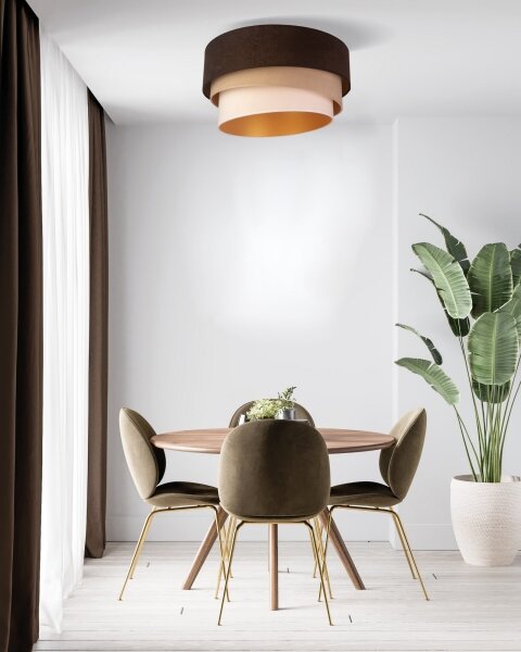Duolla - Plafoniera DEVON 1xE27/40W/230V diametro 45 cm marrone/beige