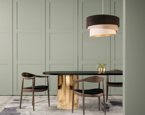 Duolla - Lampadario a sospensione con filo DEVON 1xE27/40W/230V diametro 45 cm nero/beige