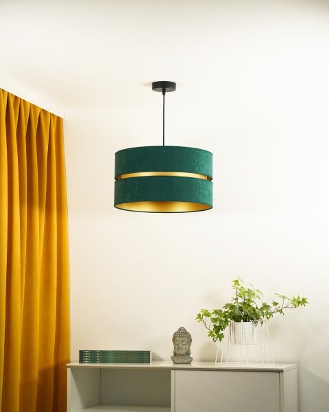 Duolla - Lampadario a sospensione con filo DUO 1xE27/15W/230V diametro 40 cm verde/oro