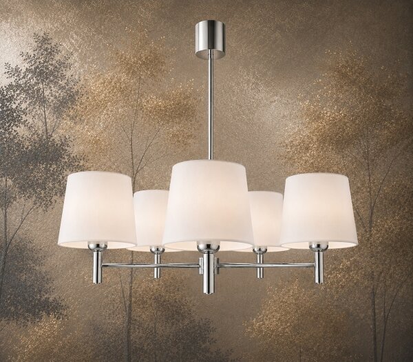 BRILAGI - Lampadario a stelo MONTE 5xE27/60W/230V crema/cromo lucido
