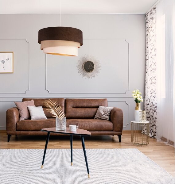 Duolla - Lampadario a sospensione con filo DEVON 1xE27/40W/230V diametro 45 cm marrone/beige