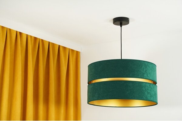 Duolla - Lampadario a sospensione con filo DUO 1xE27/15W/230V diametro 40 cm verde/oro