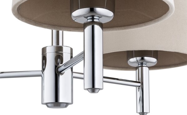 Brilagi - Lampadario a stelo MONTE 3xE27/60W/230V beige/cromo lucido