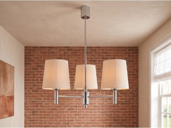 Brilagi - Lampadario a stelo MONTE 3xE27/60W/230V beige/cromo lucido