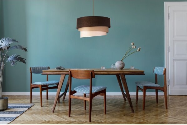 Duolla - Lampadario a sospensione con filo DEVON 1xE27/40W/230V diametro 45 cm marrone/beige