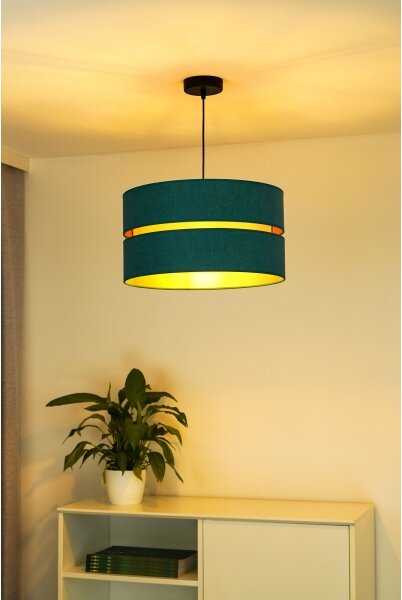 Duolla - Lampadario a sospensione con filo DUO 1xE27/15W/230V diametro 40 cm turchese/oro