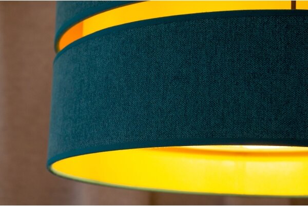 Duolla - Lampadario a sospensione con filo DUO 1xE27/15W/230V diametro 40 cm turchese/oro