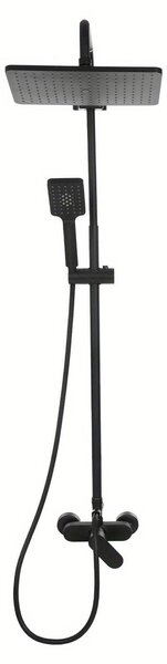 Rubinetto da bagno - Miscelatore per bagno - Rubinetto per doccia - Doccetta - Rubinetto termostatico - Risparmio idrico - Finitura nera opaca con dettagli cromati