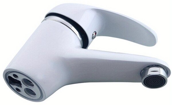 Rubinetto da bagno - Rubinetto per lavabo - Miscelatore - Rubinetto bianco - Miscelatore monocomando - Ottone resistente