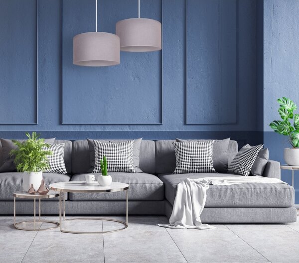Duolla - Lampadario a sospensione con filo BRISTOL 1xE27/40W/230V diametro 45 cm grigio