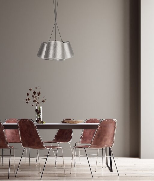 Duolla - Lampadario su filo ROSSA 3xE27/40W/230V argento