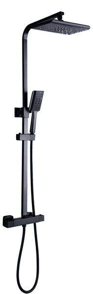 Rubinetto termostatico - Doccia a pioggia - Set doccia - Rubinetto per doccia - Miscelatore termostatico - Nero - Risparmio idrico