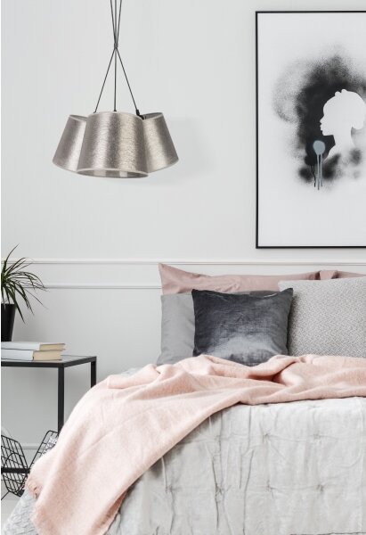 Duolla - Lampadario su filo ROSSA 3xE27/40W/230V argento