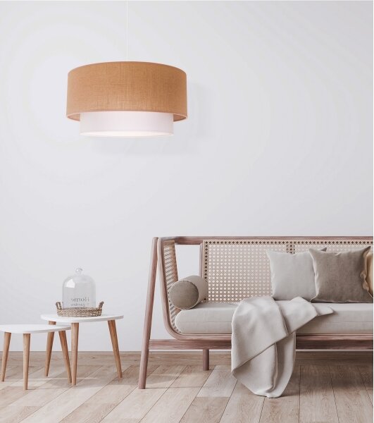 Duolla - Lampadario a sospensione con filo BOHO 1xE27/40W/230V diametro 45 cm beige/bianco