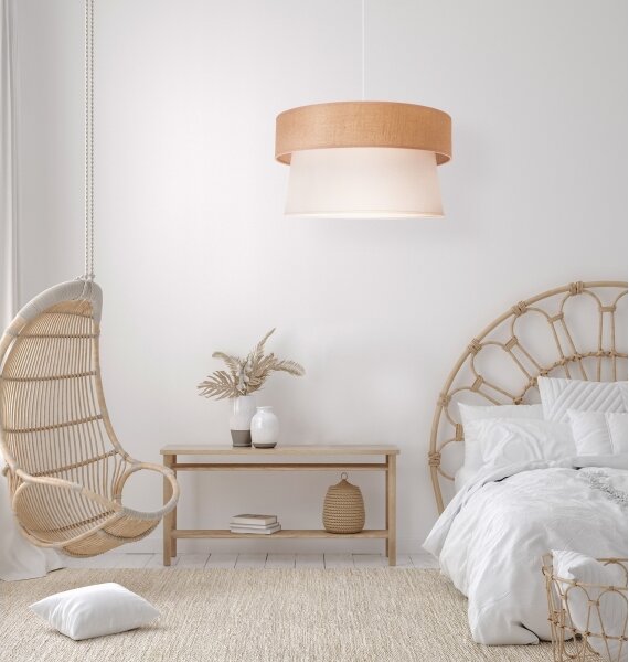 Duolla - Lampadario a sospensione con filo ETNIC 1xE27/40W/230V diametro 45 cm color crema/beige