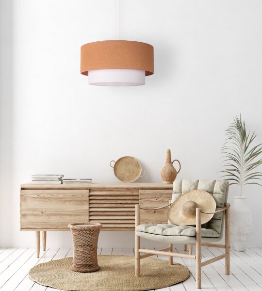 Duolla - Lampadario a sospensione con filo BOHO 1xE27/40W/230V diametro 45 cm beige/bianco