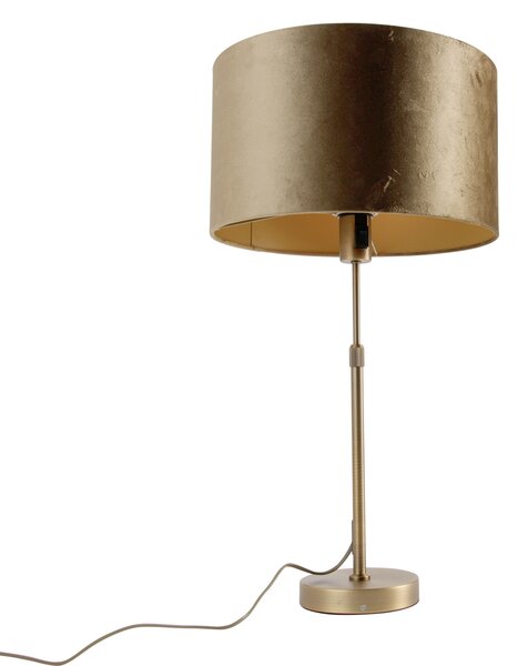 Lampada da tavolo bronzo con paralume in velluto bronzo 35cm - Parte