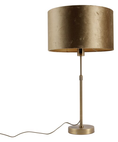 Lampada da tavolo bronzo con paralume in velluto bronzo 35cm - Parte