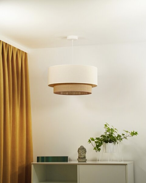 Duolla - Lampadario a sospensione con filo BOHO 1xE27/40W/230V diametro 45 cm color crema/marrone