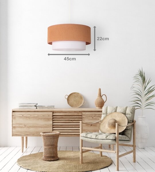 Duolla - Lampadario a sospensione con filo BOHO 1xE27/40W/230V diametro 45 cm beige/bianco