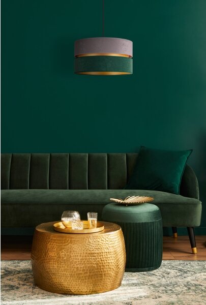 Duolla - Lampadario a sospensione con filo DUO 1xE27/15W/230V diametro 40 cm grigio/verde/oro
