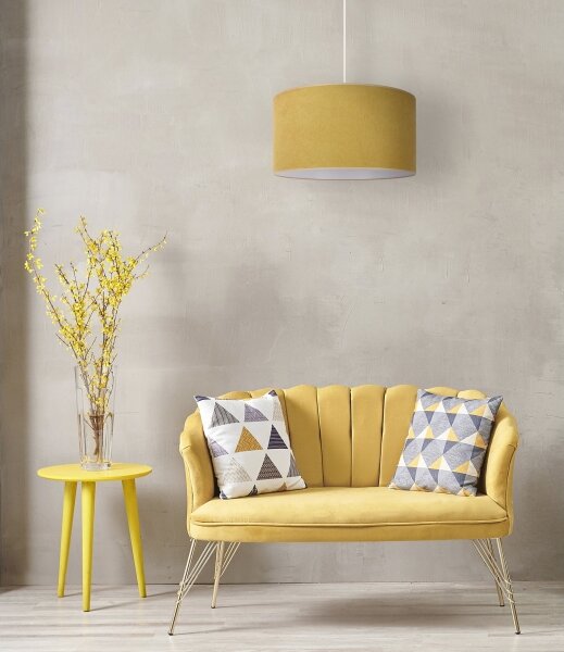 Duolla - Lampadario a sospensione con filo BRISTOL 1xE27/15W/230V diametro 45 cm giallo/bianco