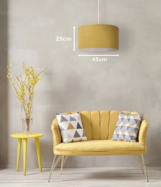 Duolla - Lampadario a sospensione con filo BRISTOL 1xE27/15W/230V diametro 45 cm giallo/bianco