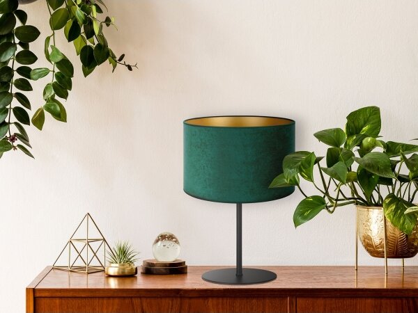 Duolla - Lampada da tavolo ROLLER 1xE14/15W/230V diametro 20 cm verde scuro/oro