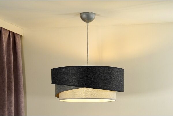 Duolla - Lampadario a sospensione con filo KOBO 1xE27/15W/230V diametro 45 cm antracite/grigio/bianco
